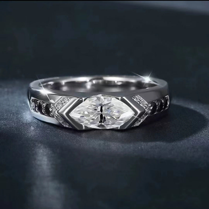 Unisex Ring mit weissem Strassstein – Bild 5 | LuxeStyle