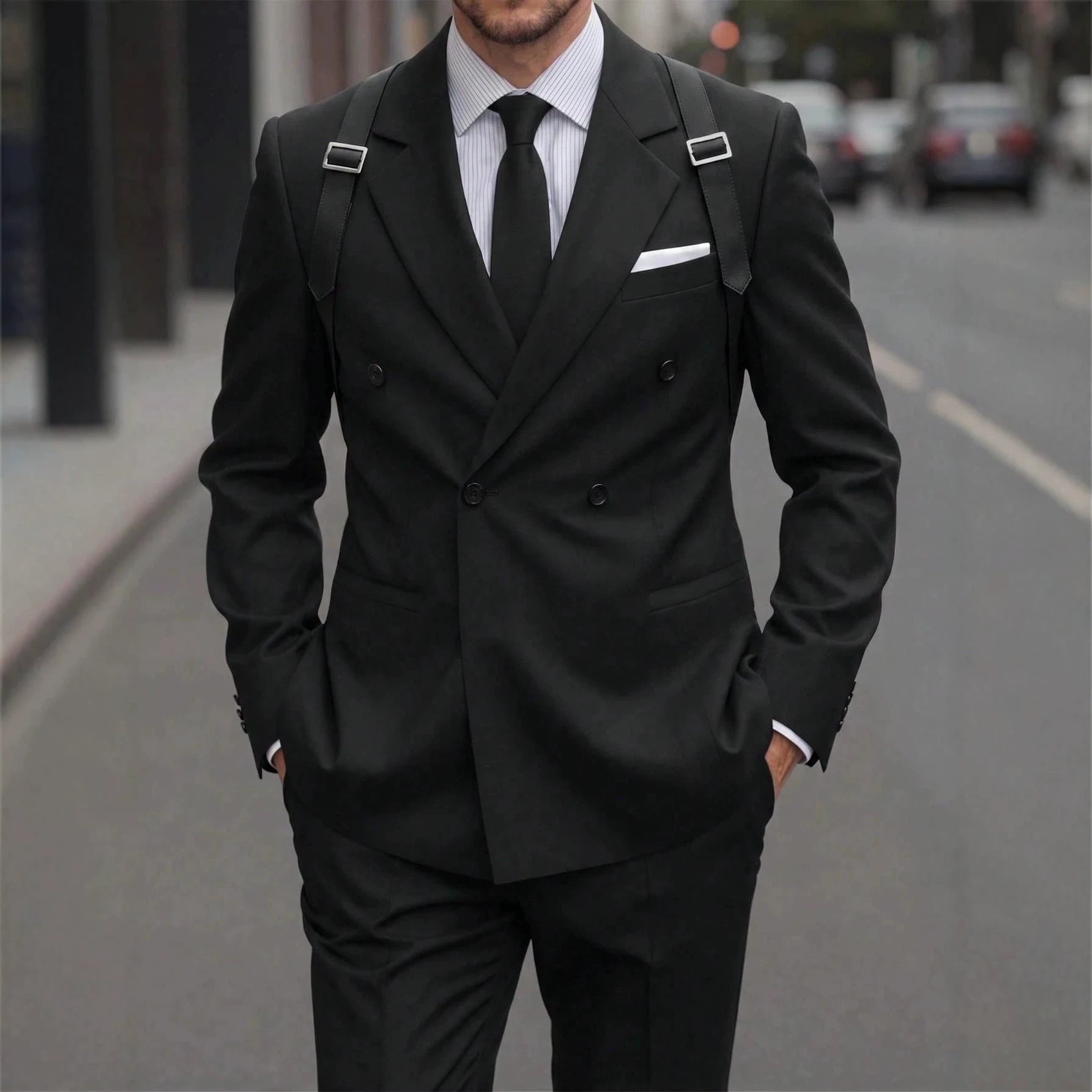 Herren Sakko Slim Fit – Schwarz – Ansicht 5