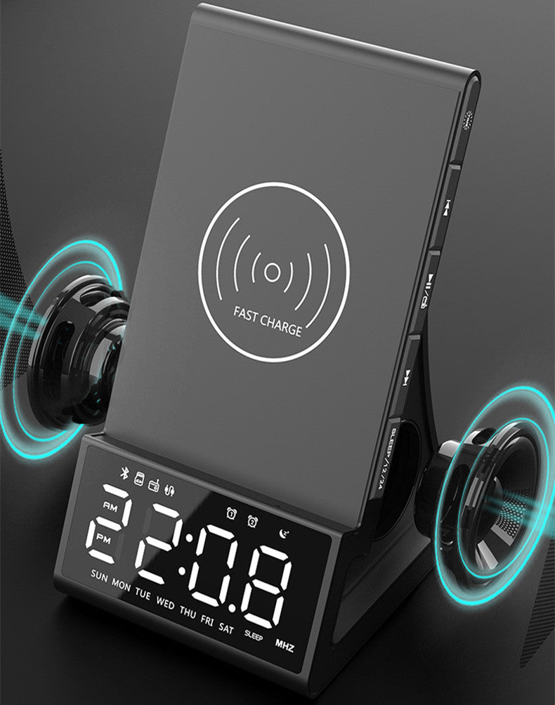 Kabelloser Lade-Bluetooth-Lautsprecher mit LED-Wecker – Bild 3 | LuxeStyle