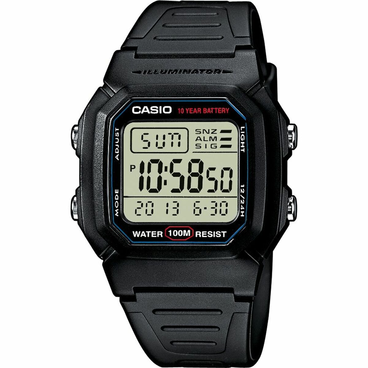 Herrenuhr Casio DIVER -ILLUMINATOR 10 YEARS BATTERY Schwarz (Ø 37 mm)
