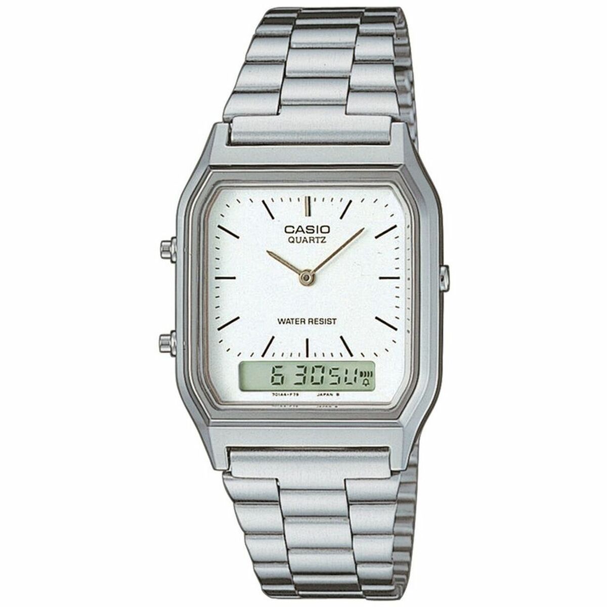 Unisex-Uhr Casio AQ-230A-7DMQYES Weiß Silberfarben (Ø 38,5 mm) (Ø 29 m