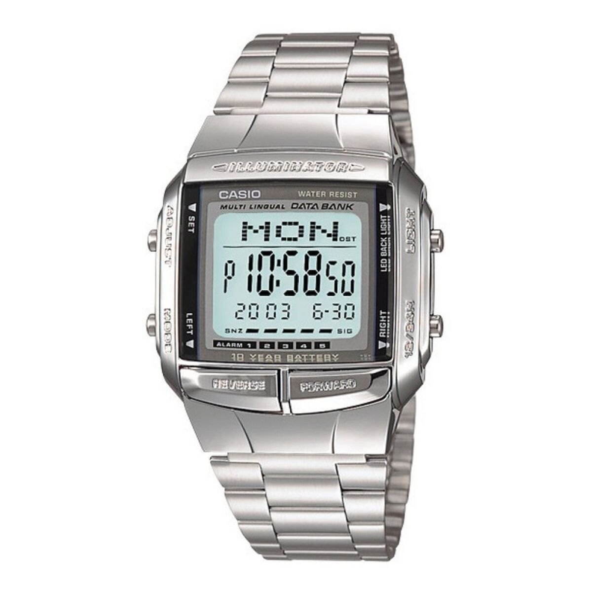 Herrenuhr Casio DATABANK Silberfarben (Ø 38 mm)
