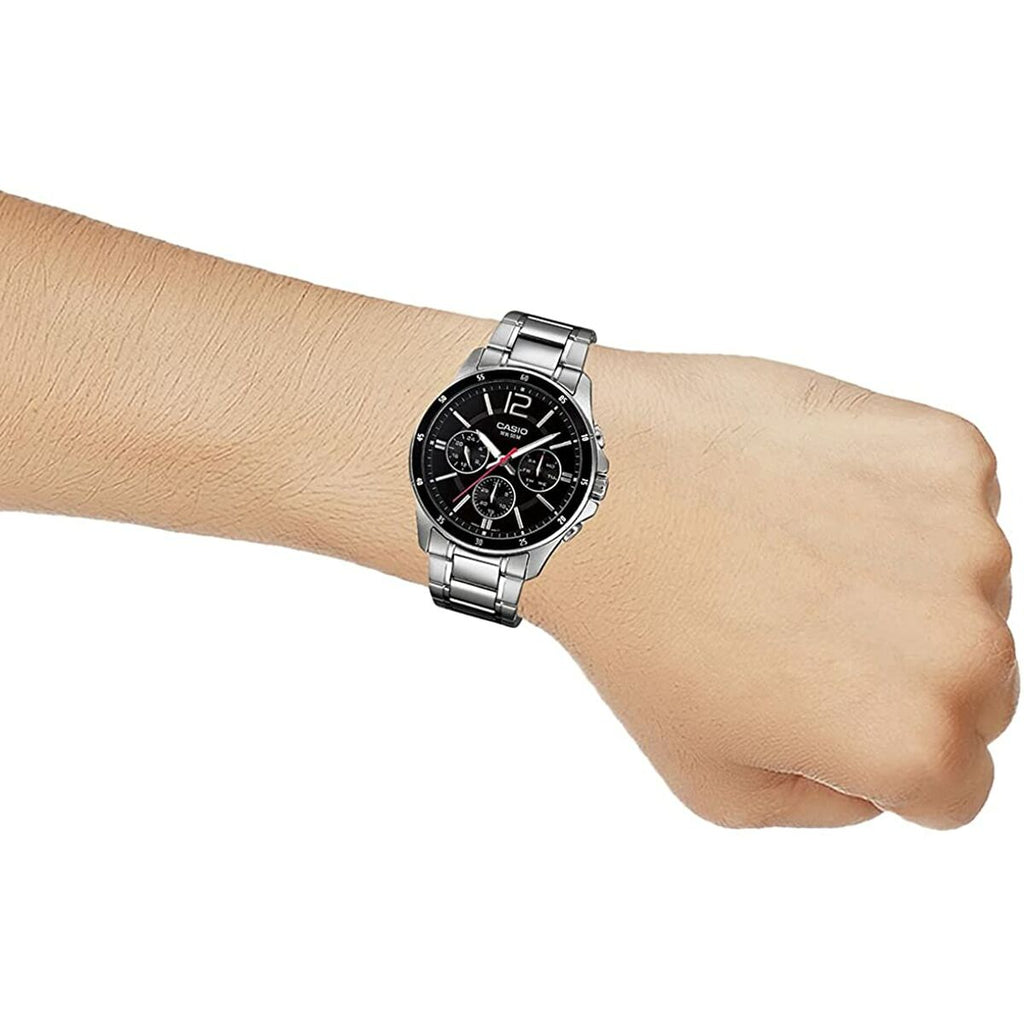 Herrenuhr Casio MULTIFUNCTION CALENDAR - BLACK Schwarz Silberfarben (Ø