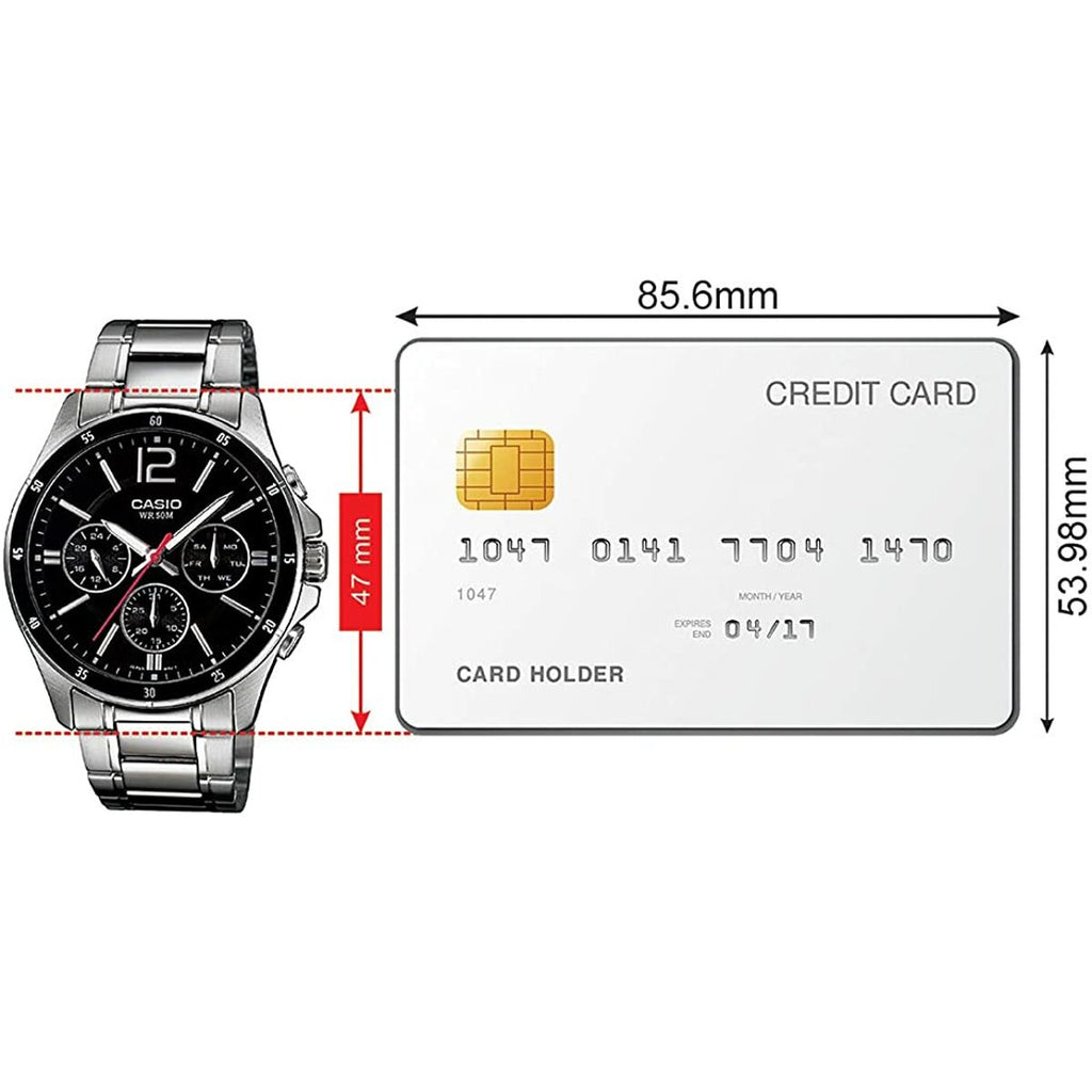 Herrenuhr Casio MULTIFUNCTION CALENDAR - BLACK Schwarz Silberfarben (Ø