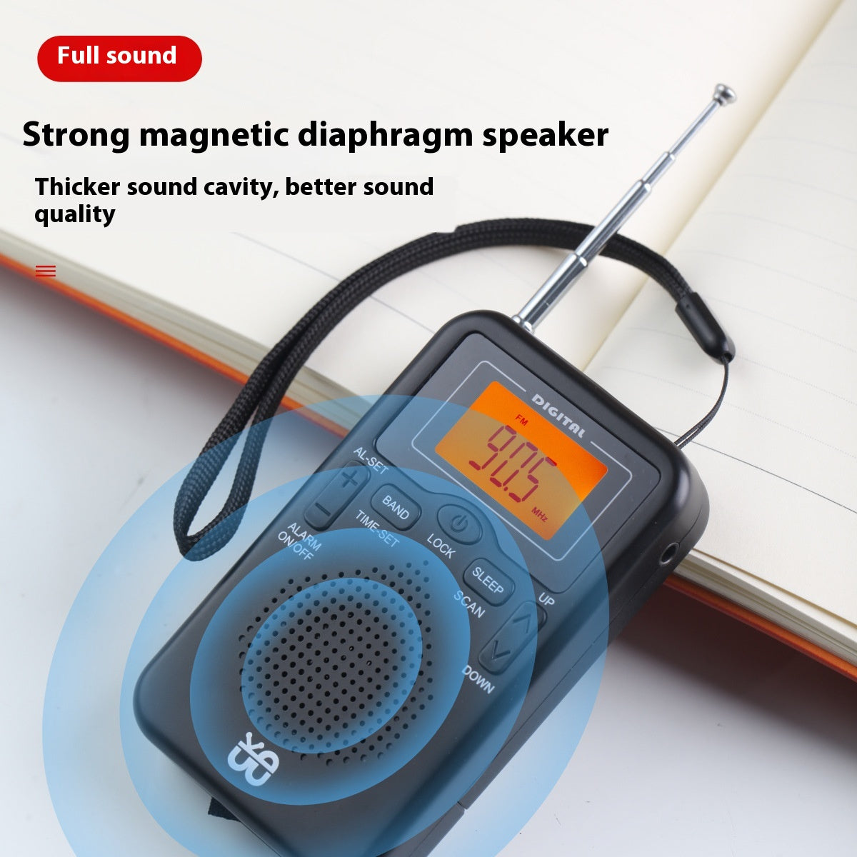Taschenradio mit Uhr und Stereo-Sound