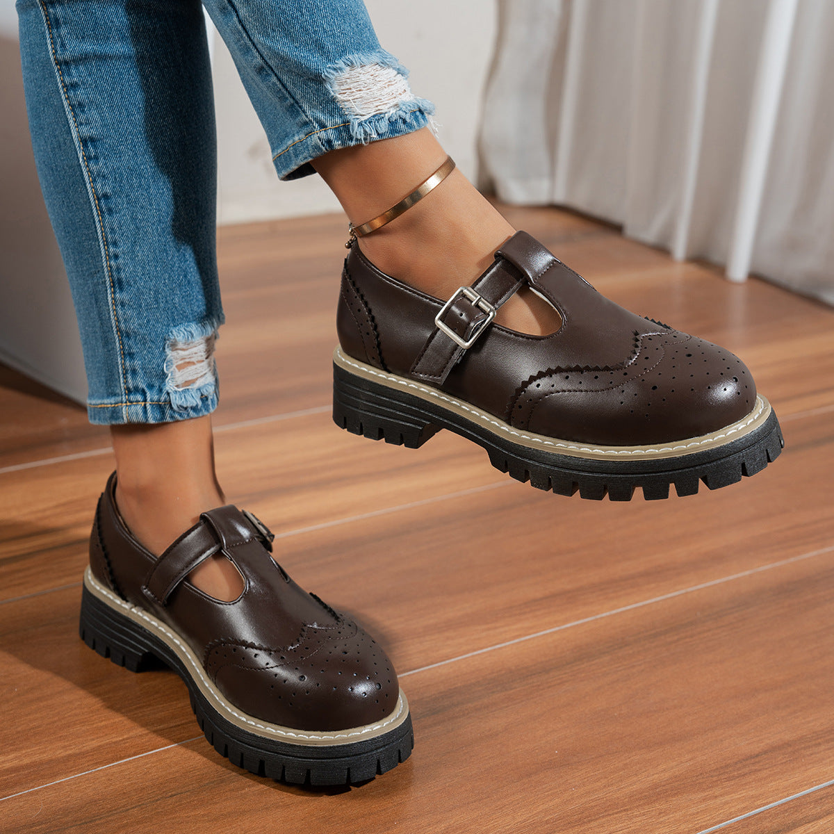 Retro-Loafer mit Schnalle