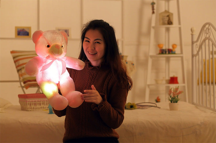 LED-Leucht-Teddybär Plüsch Rosa