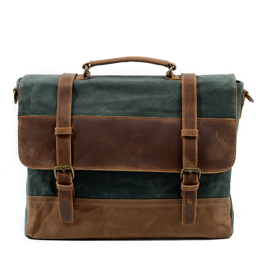Aktentasche aus Ölwachs-Canvas und Leder – Bild 5 | LuxeStyle