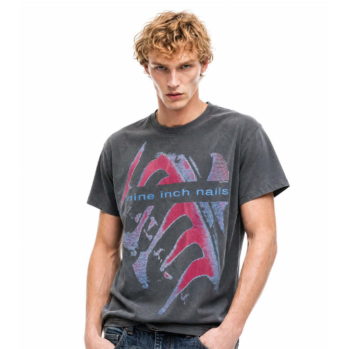 Vintage T-Shirt mit Print und Waschung