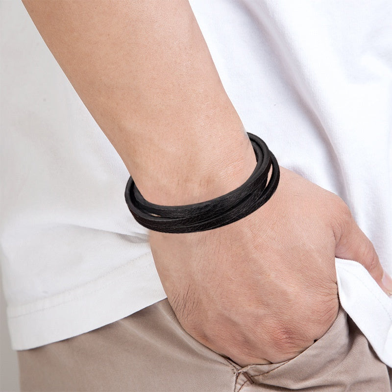 Edelstahl-Lederarmband – Bild 6 | LuxeStyle