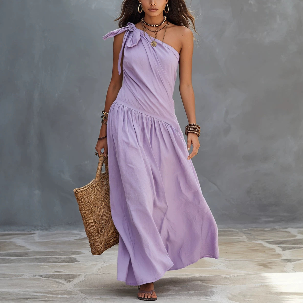 Damen Off-Shoulder A-Linien-Kleid – Bild 4 | LuxeStyle