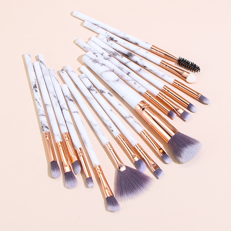 16-Stückes Makeup-Pinselset mit Marmor-Muster · 16 Stück – Bild 5 | LuxeStyle