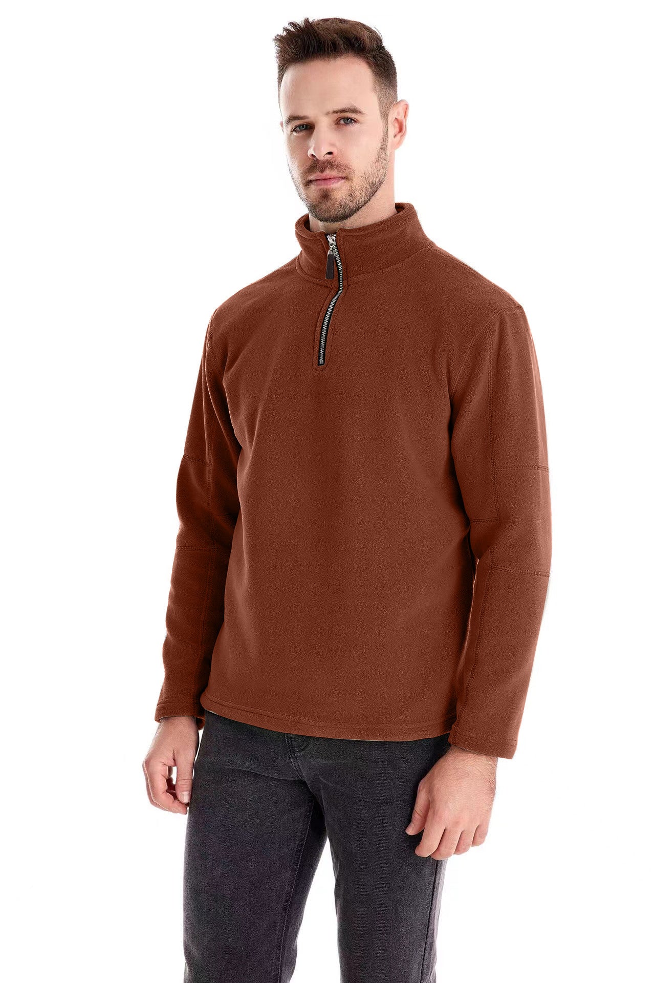 Herren Lammwoll-Pullover mit Stehkragen