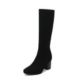 Overknee-Stiefel mit Stretch und klobigem Absatz