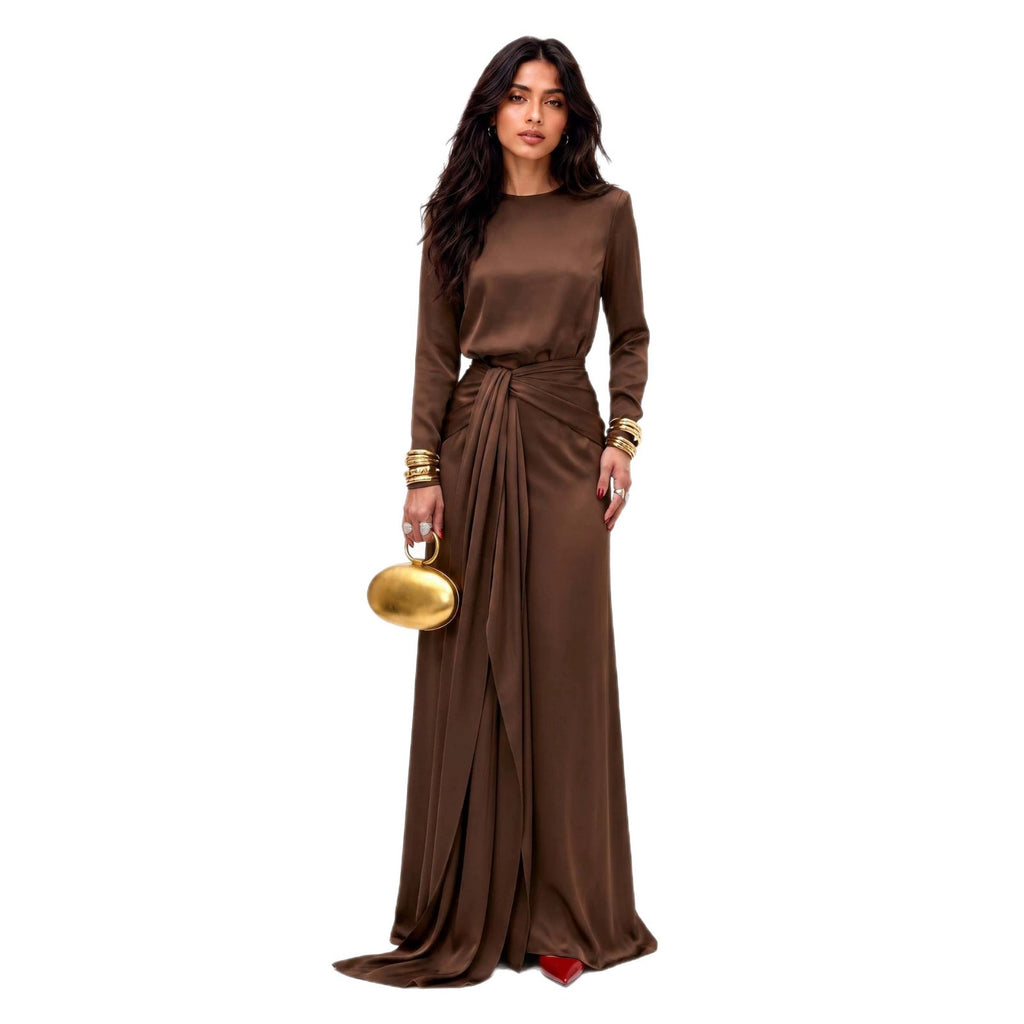 Langärmliges Damenkleid mit Kordelzug, japanischer Stil – Bild 2 | LuxeStyle