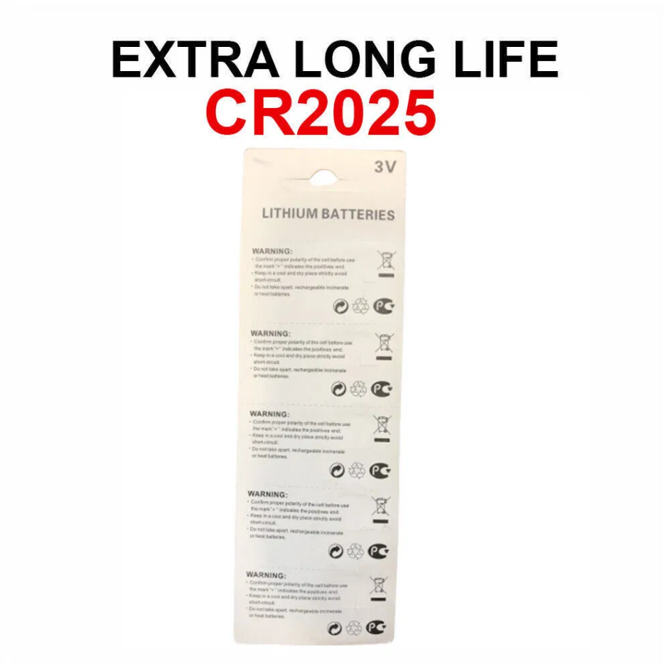 5er-Pack CR2025 Lithium-Knopfzellen