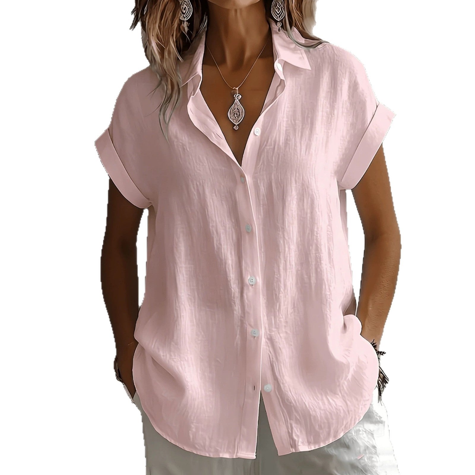 Atmungsaktive Bluse mit Falten-Textur