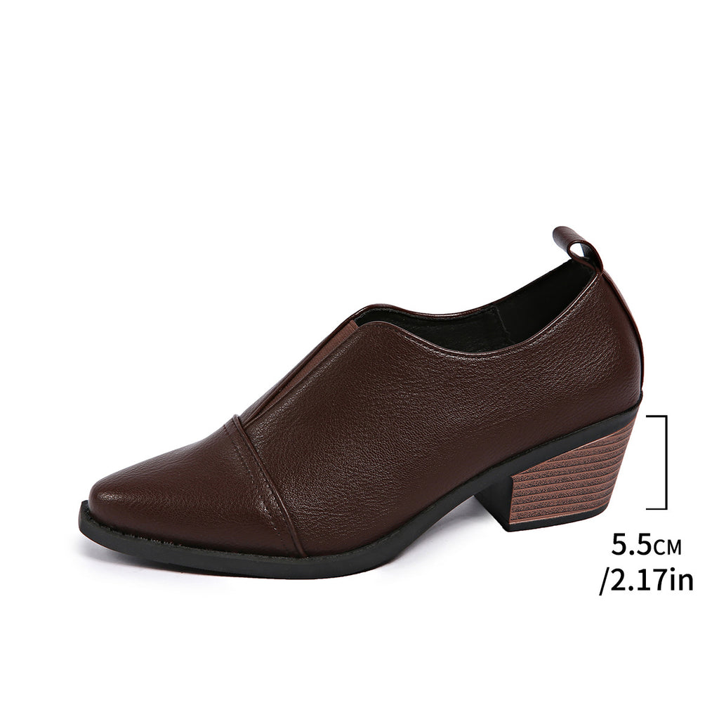Frühling-Herbst-Pumps mit Spitzspitze und Blockabsatz