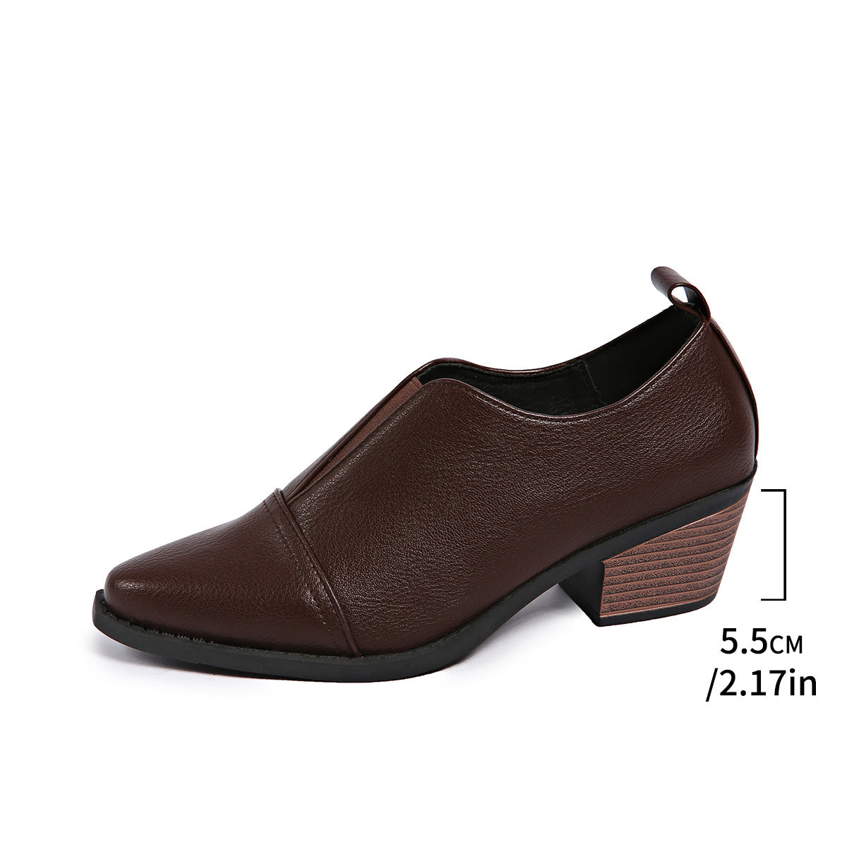 Frühling-Herbst-Pumps mit Spitzspitze und Blockabsatz