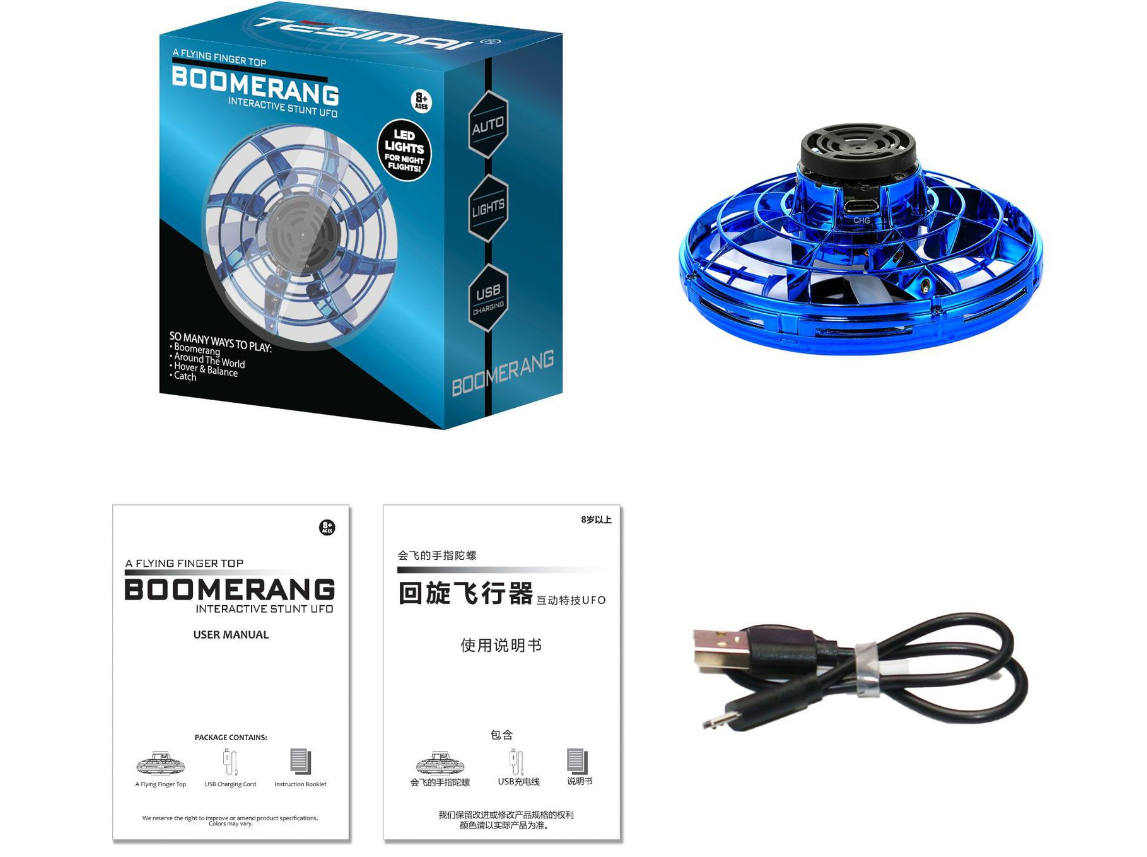 Mini-Finger-Gyro LED-UFO Fliegendes Hubschrauberspielzeug für Kinder