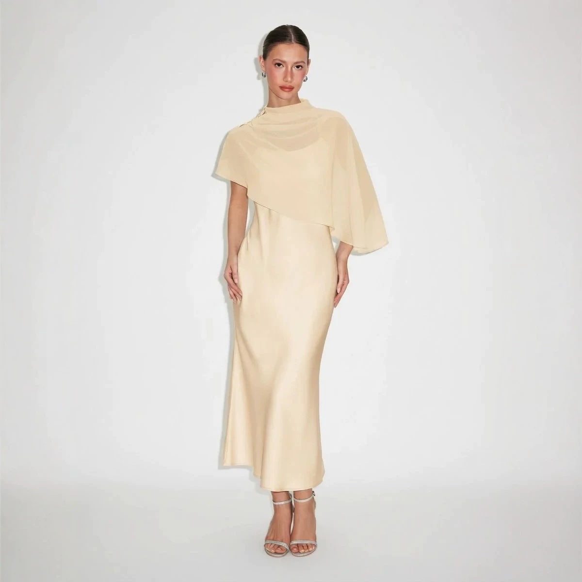 Leicht Luxus Schulterumhangkleid Damen