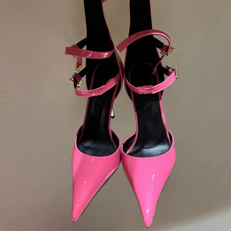 Elegante spitze Lackleder-Sandalen mit hohem Absatz – Bild 5 | LuxeStyle