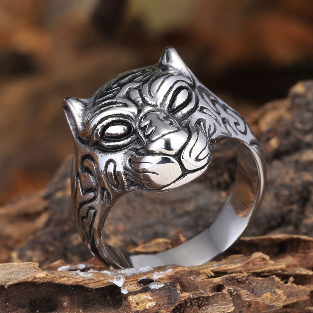 Leopard-Kopf Ring