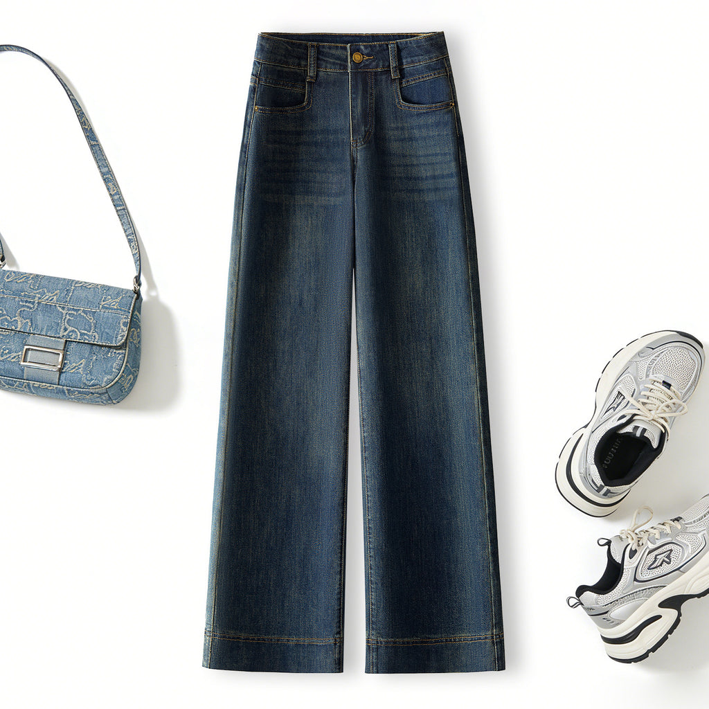 Cropped Wide-Leg Jeans mit hoher Taille
