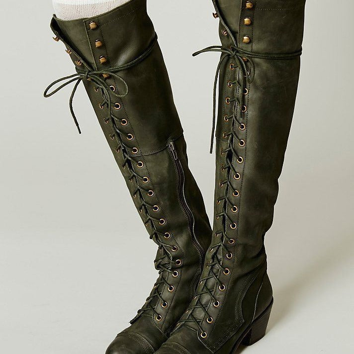 Overknee-Stiefel mit Rundspitze – Bild 2 | LuxeStyle