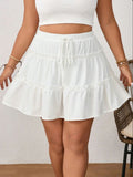 High Waist Minirock mit Rüschen und Innenfutter – Ansicht 2