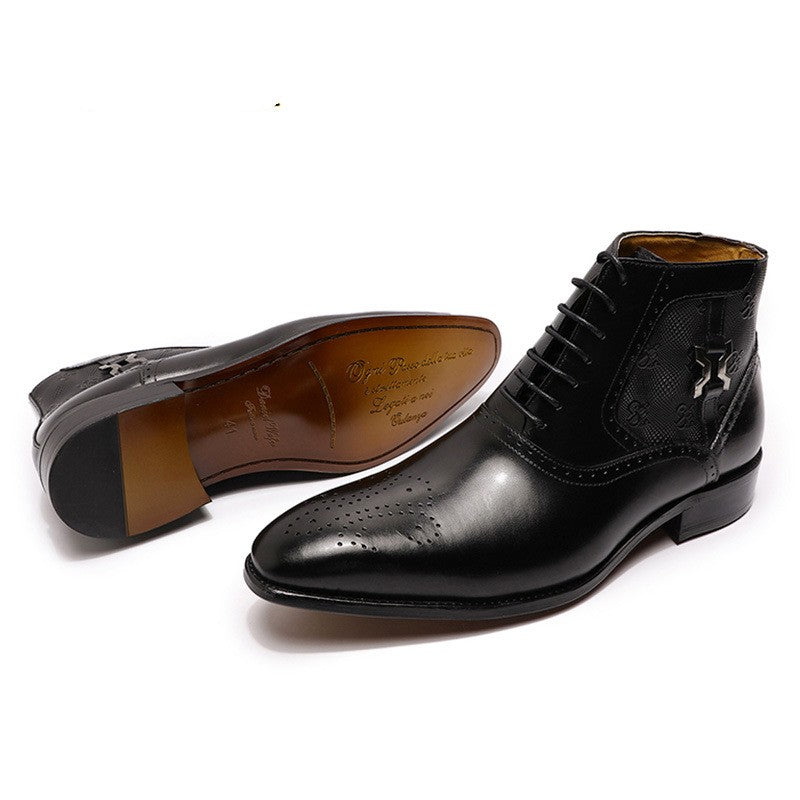 Herren-Lederstiefel mit Schnürung – Bild 3 | LuxeStyle