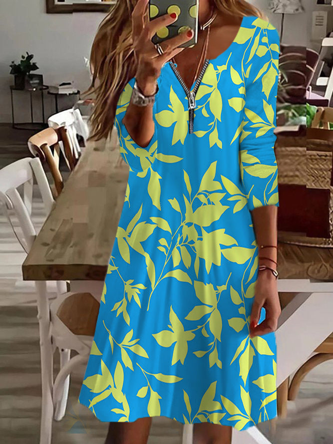 Damenkleid V-Ausschnitt Plus-Grösse