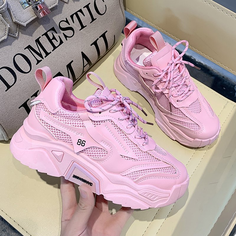Candy-farbige Plateau-Sneaker für Damen