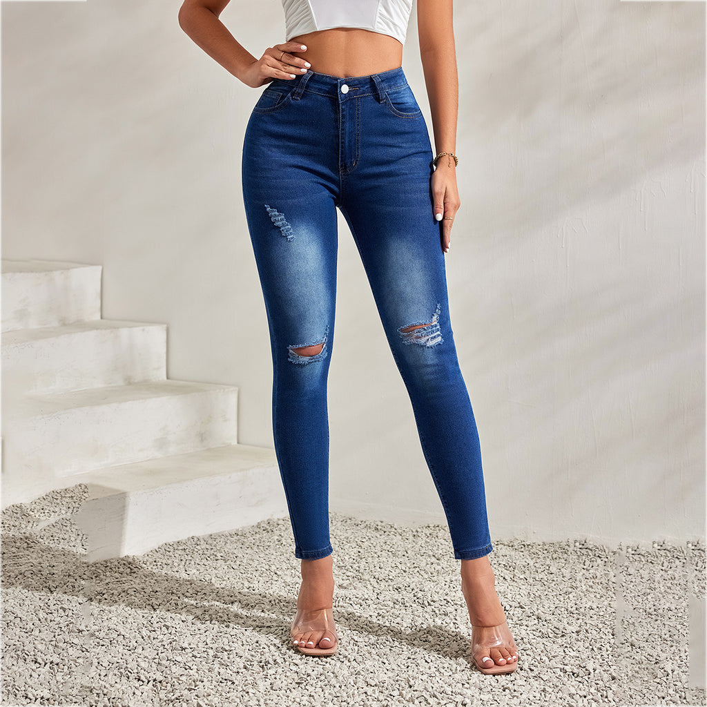 Dunkelblaue Slim-Fit Jeans mit Stretch