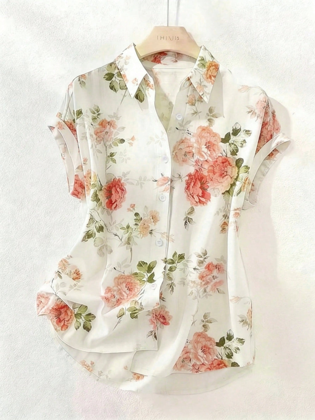 Bluse mit Blumenmuster und Reverskragen