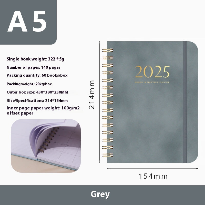 Kunstleder-Notizbuch mit Metallspirale A5 – Bild 6 | LuxeStyle