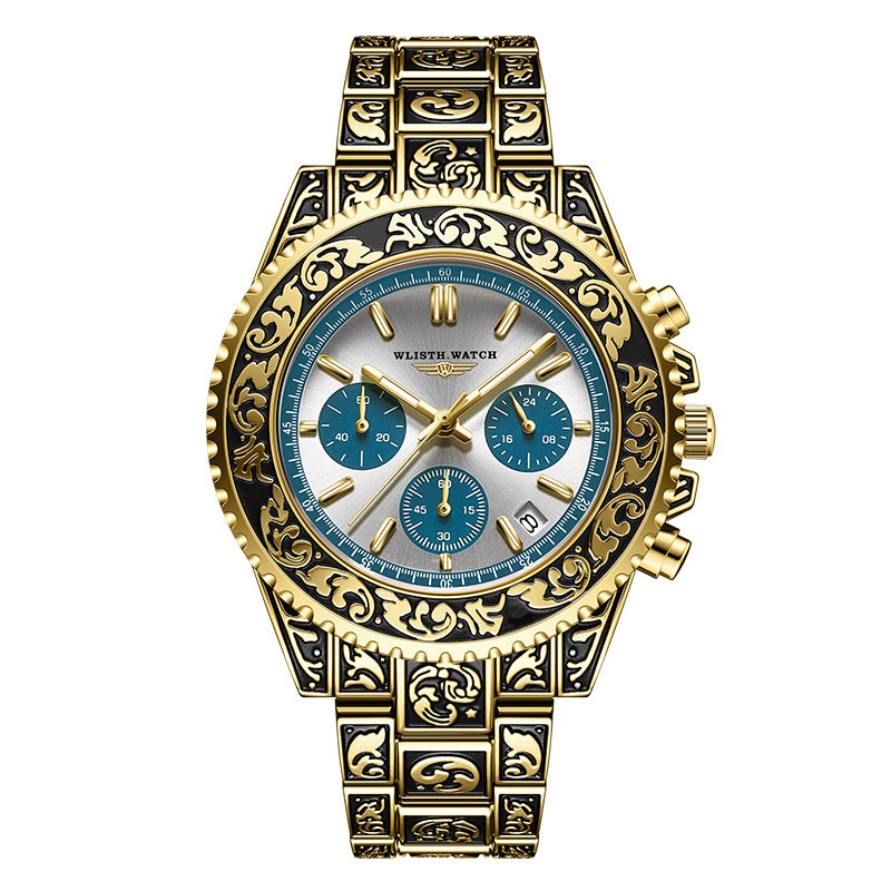 Vintage Quarz-Herrenuhr mit Gravur