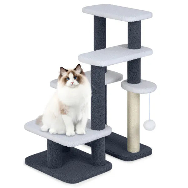2-in-1 Katzenstufen & Kratzbaum mit Sisal