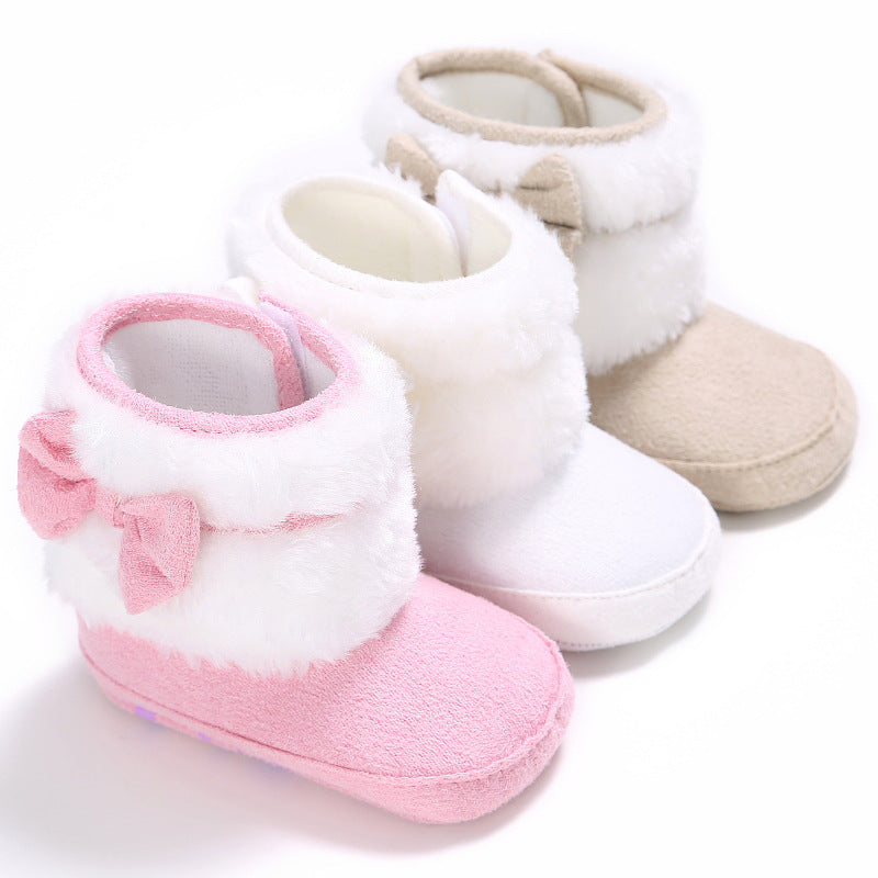 Baby Mädchen Plüsch-Lauflernschuh – Bild 7 | LuxeStyle