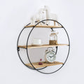 Rundes Wandregal aus Holz und Eisen | LuxeStyle