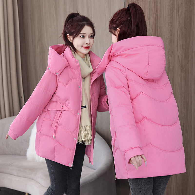 Gefütterte Damen-Pufferjacke mit Kapuze