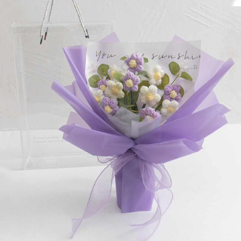 Handgestricktes Garn-Bouquet