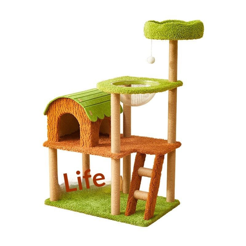 Ganzjahres-Katzenbaum mit integriertem Bett