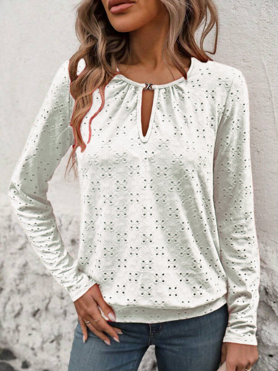 Langarm-Shirt mit V-Ausschnitt und Cut-Outs – Bild 6 | LuxeStyle