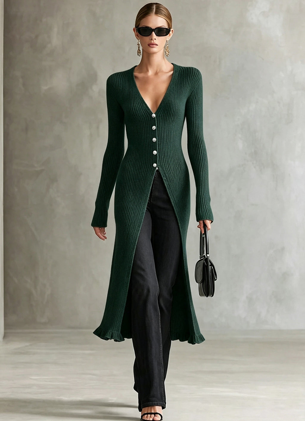 Langer Strick-Cardigan für Damen – Bild 7 | LuxeStyle