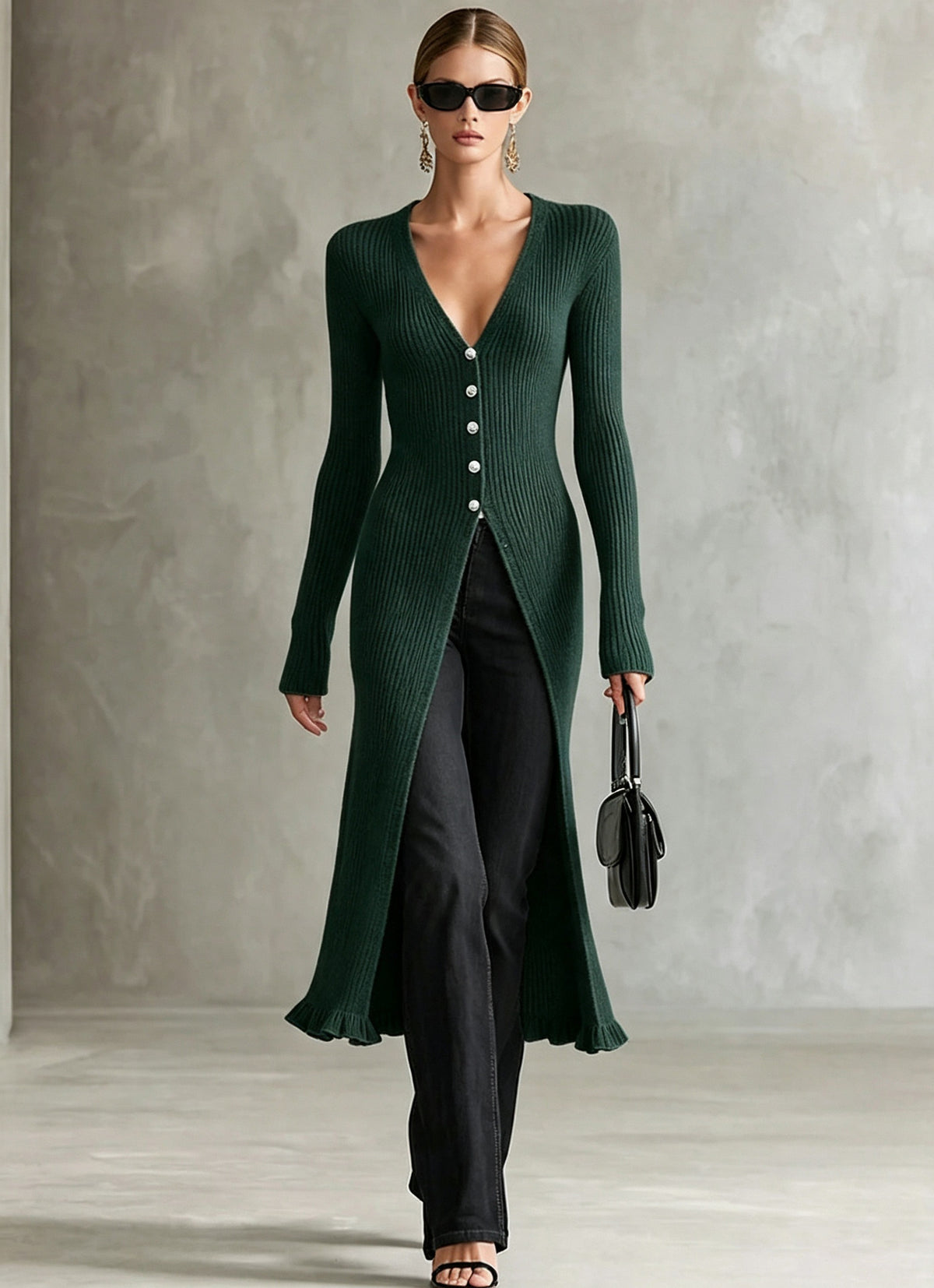 Langer Strick-Cardigan für Damen – Bild 7 | LuxeStyle