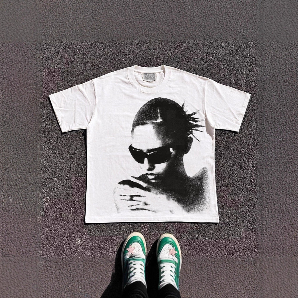 Print-Loose-Fit-Shortsleeve-T-Shirt für Paare
