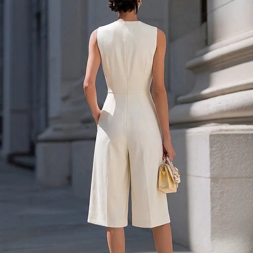 Ärmelloser Jumpsuit mit weitem Bein – Ansicht 2