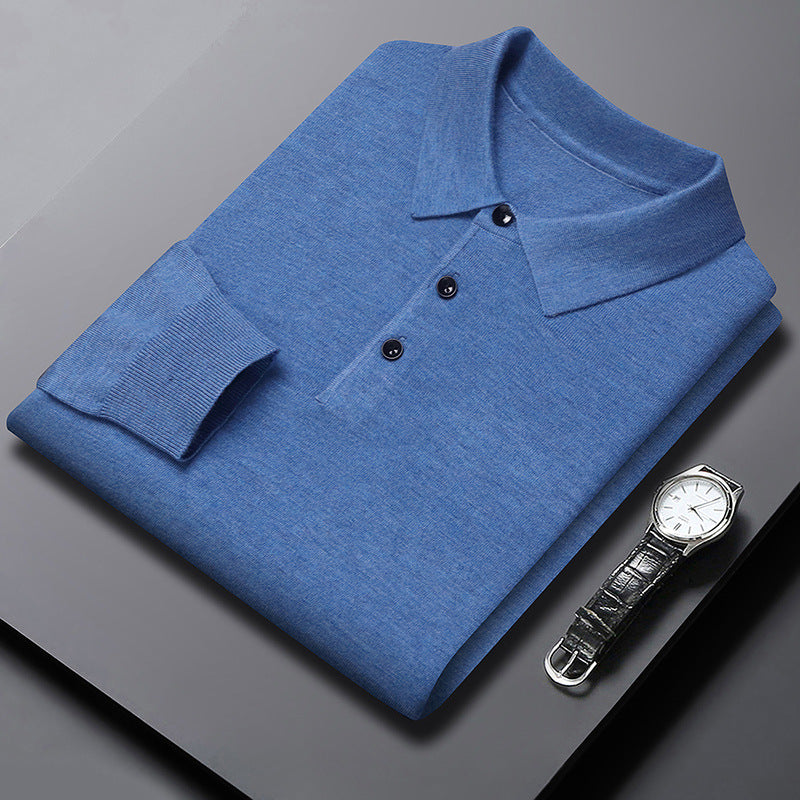 Poloshirt mit Rundhalsausschnitt, gestrickter Pullover – Bild 14 | LuxeStyle