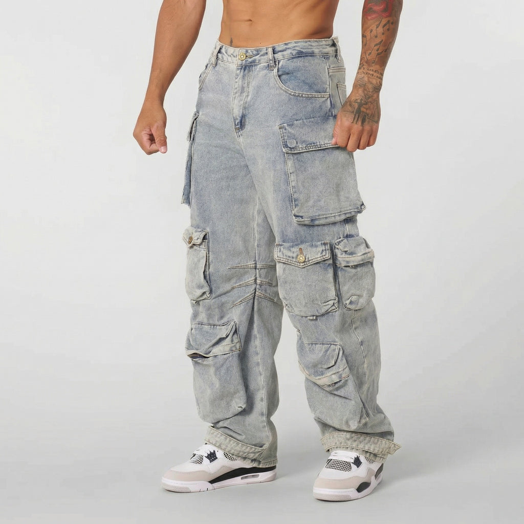 Retro-Style Jeans mit Streifen